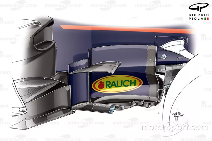 Red Bull RB13 barge boards, Spanish GP