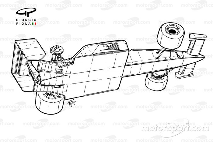 Vista inferior del Williams FW11B 1987
