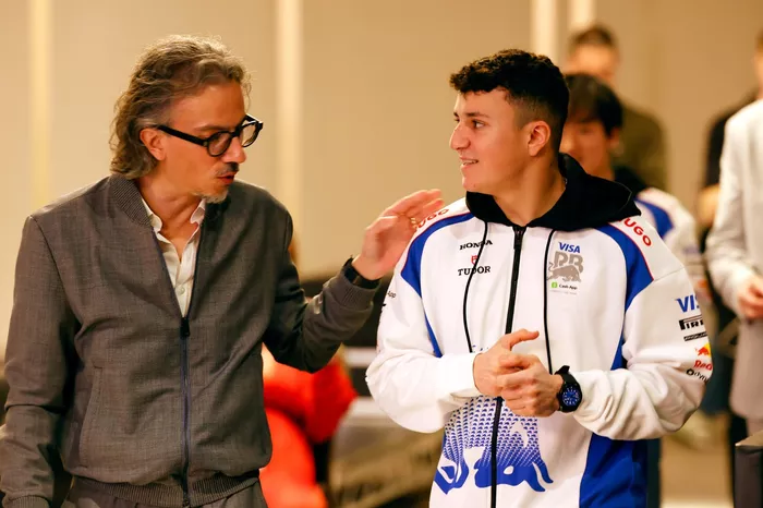 Laurent Mekies, Team Principal, RB F1 Team, Isack Hadjar, RB F1 Team
