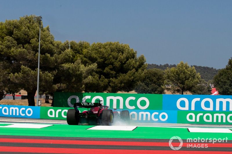 Choque de Charles Leclerc, Ferrari F1-75, en Le Beausset