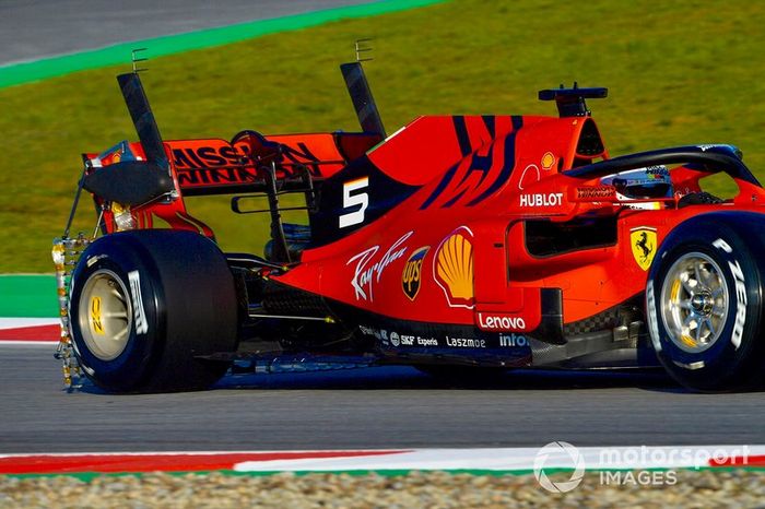 Sebastian Vettel, Ferrari SF90, con dei sensori