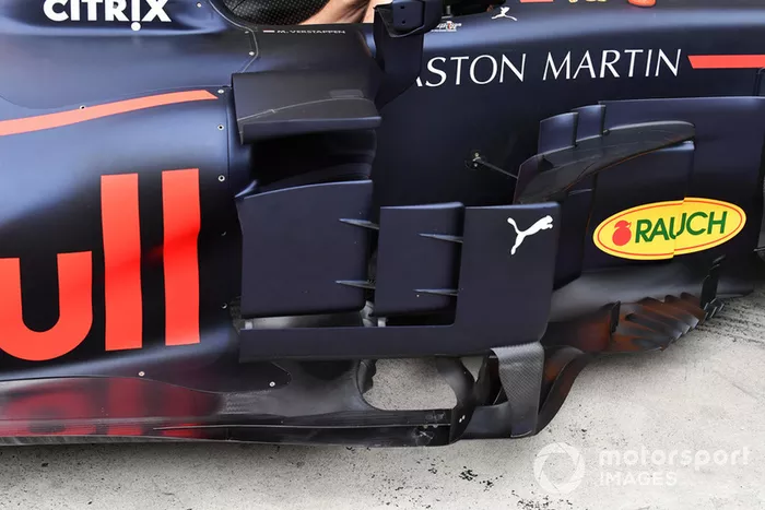 Red Bull Racing RB14 bargeboard detail 
