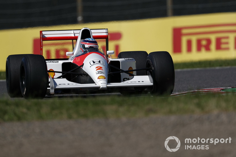 Takuma Sato, McLaren Honda MP4-7A lors des Legends F1 30th Anniversary Lap Demonstration