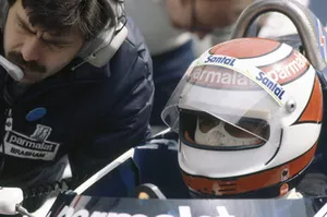 Nelson Piquet, Brabham BT50-BMW met ontwerper Gordon Murray