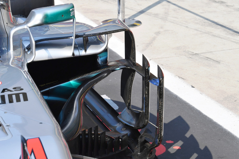 Mercedes AMG F1 W09 detalle de la barcaza