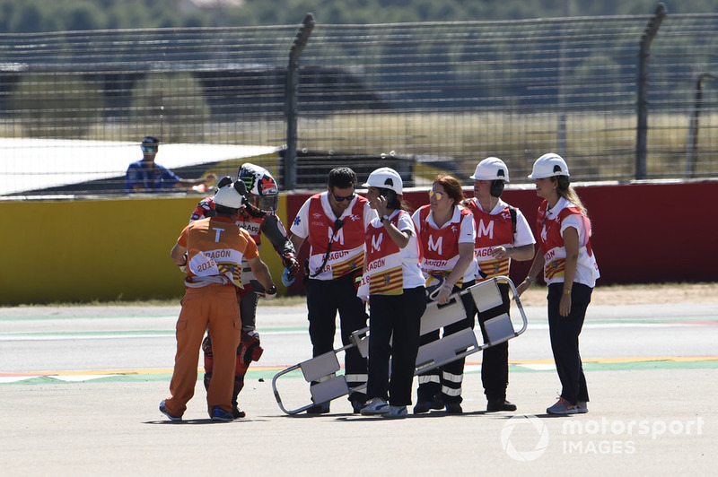 Jorge Lorenzo, Ducati Team, tras la caída en Aragón