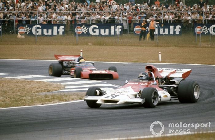 Peter Gethin, BRM P160B lidera a Nanni Galli, Tecno PA123