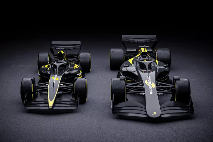 Concepto de Motorsport.com de un F1 moderno con proporciones de los años 2000