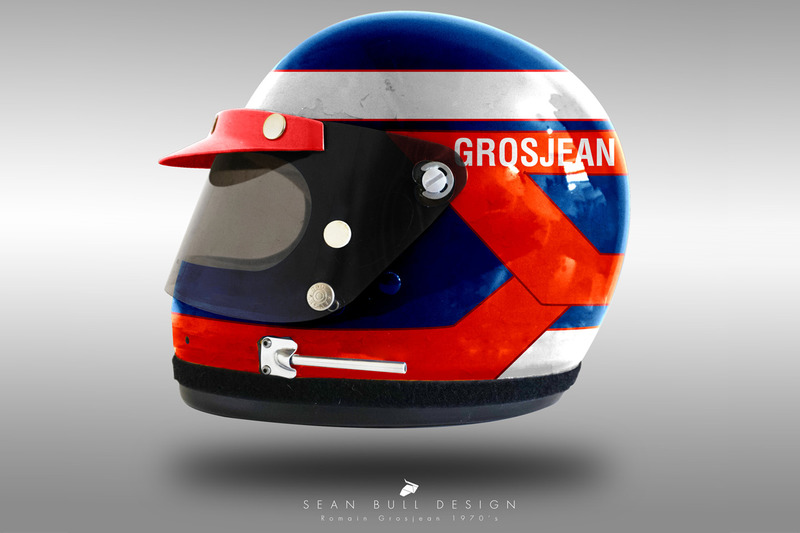 Romain Grosjean 1970's helmet concept