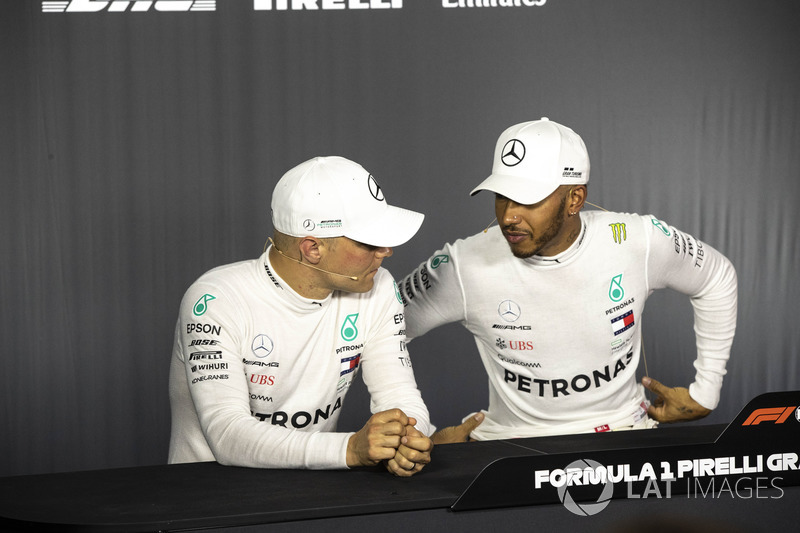 Valtteri Bottas, Mercedes-AMG F1 and Lewis Hamilton, Mercedes-AMG F1 in the Press Conference