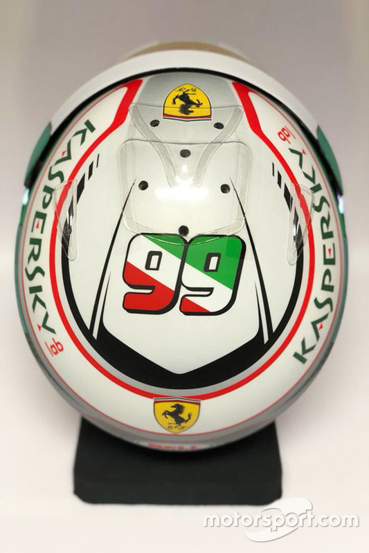 Helmet of Antonio Giovinazzi, Ferrari reserve driver