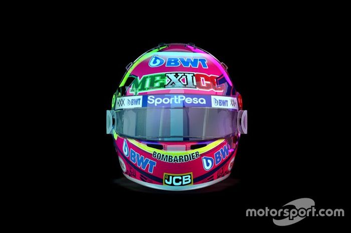 Diseño del casco de Sergio Pérez, Racing Point para el GP de México