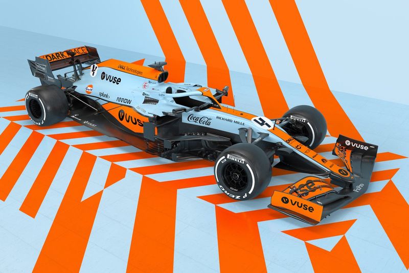 McLaren MCL35M con nueva decoración Gulf