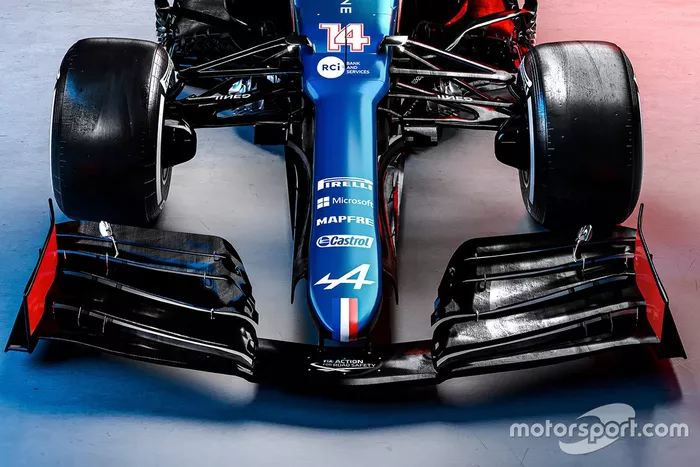 Detalle del alerón delantero del Alpine A521