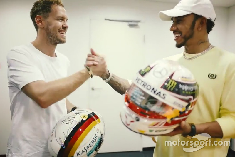 Sebastian Vettel, Ferrari és Lewis Hamilton, Mercedes F1 AMG