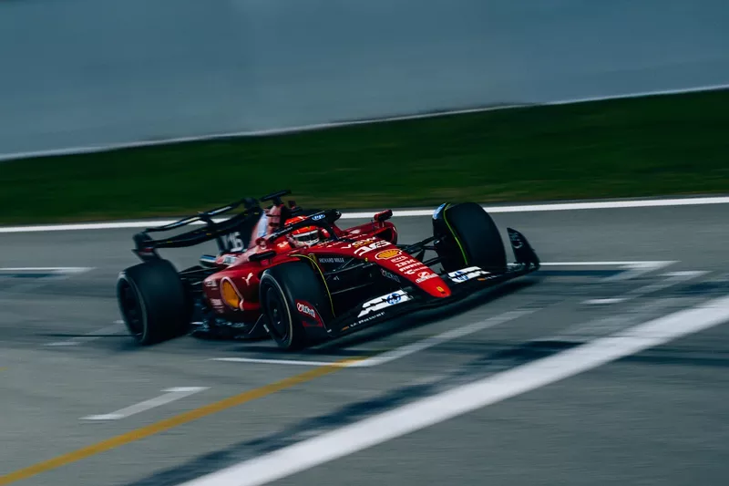 Charles Leclerc, Ferrari, lors d'un test à Barcelone