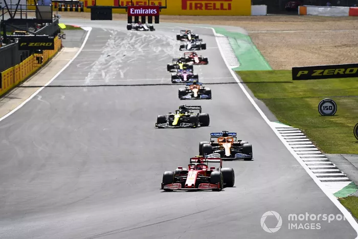 Charles Leclerc, Ferrari SF1000 Carlos Sainz Jr., McLaren MCL35, Daniel Ricciardo, Renault F1 Team R.S.20 