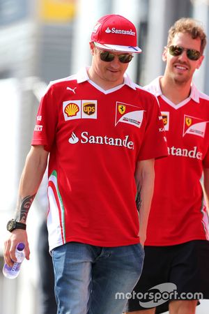Kimi Raikkonen, Scuderia Ferrari y Sebastian Vettel, Scuderia Ferrari