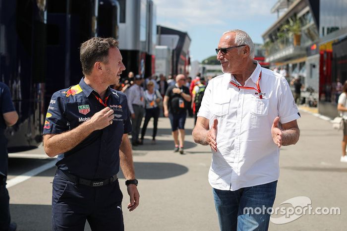 Christian Horner, jefe de equipo de carreras de Red Bull y Dietrich Mateschitz, CEO y fundador de Re