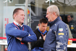 (L to R): Jos Verstappen, with Dr Helmut Marko, Red Bull Motorsport Consultant