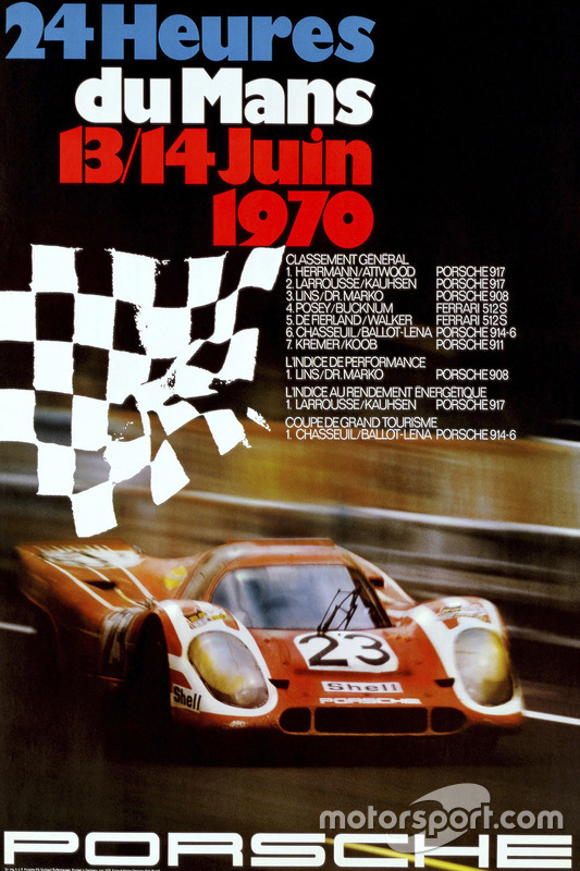 Poster Porsche 24h de Le Mans 1970