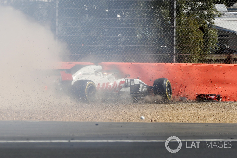 Choque de Romain Grosjean, Haas F1 Team VF-18