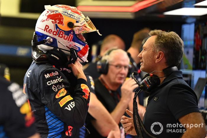 Max Verstappen, Red Bull Racing y Christian Horner, Team Principal, Red Bull Racing 