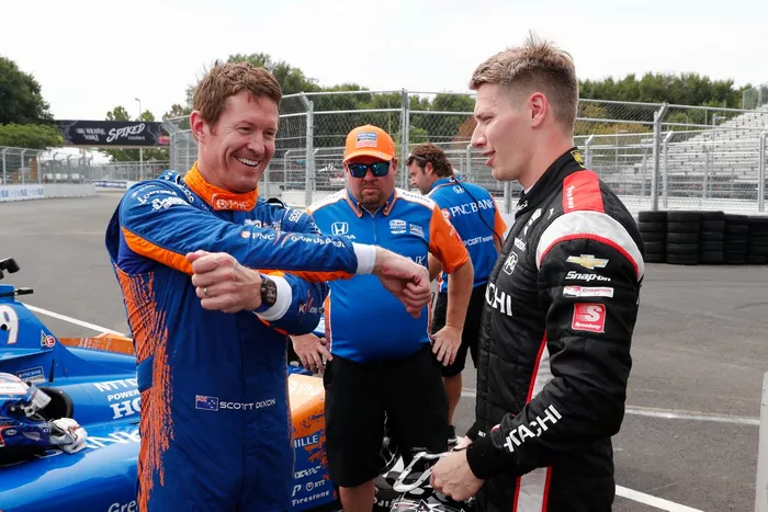 Scott Dixon, Chip Ganassi Racing Honda, Josef Newgarden, Team Penske Chevrolet