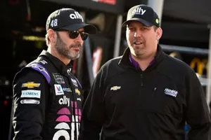 Jimmie Johnson, Hendrick Motorsports, Chevrolet Camaro Ally and Kevin Meendering