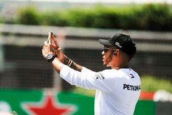 Lewis Hamilton, Mercedes AMG F1, in the drivers parade