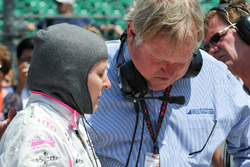 Pippa Mann, Dale Coyne Racing Honda talking with Dale Coyne