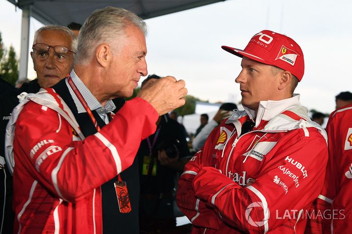 Piero Lardi Ferrari, Vicepresidente de Ferrari y Kimi Raikkonen, Ferrari en el Ferrari 70 aniversari
