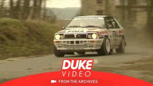 Lancia Delta Integale pocos segundos por delante en el Rally Boucles de Spa 1990