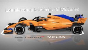 El alerón trasero de McLaren MCL33 