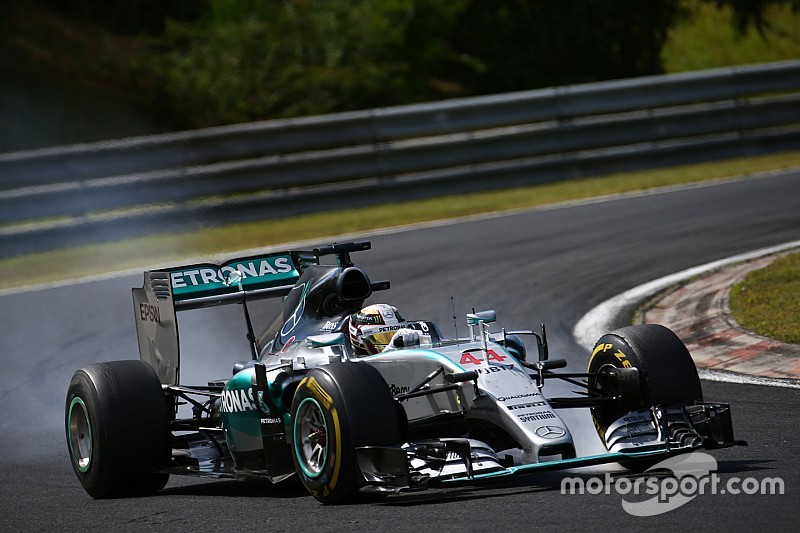 Lewis Hamilton, Mercedes AMG F1 W06 locks up under braking