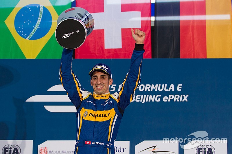 Podium: winnaar Sébastien Buemi, Renault e.Dams