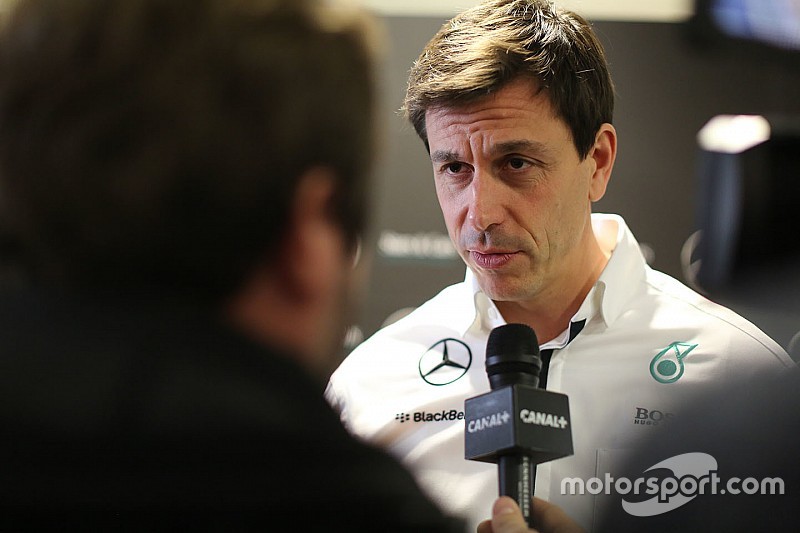 Toto Wolff, Mercedes AMG F1 Shareholder and Executive Director with the media