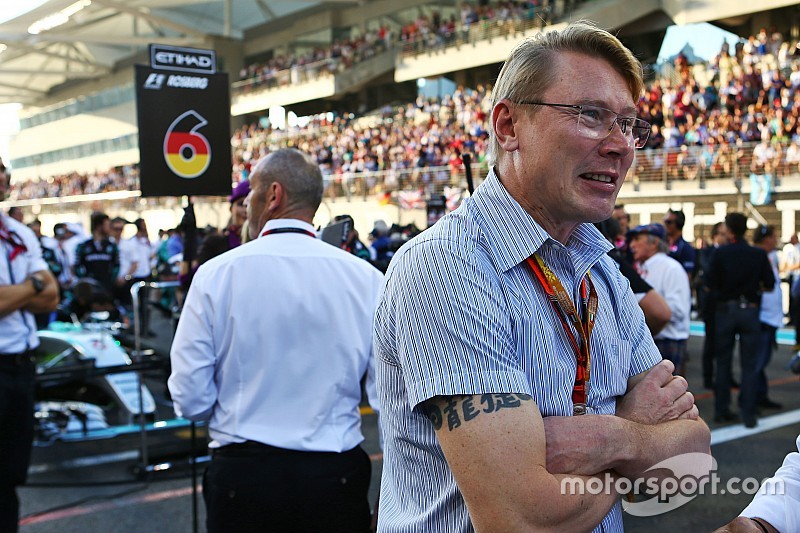 Mika Hakkinen, on the grid