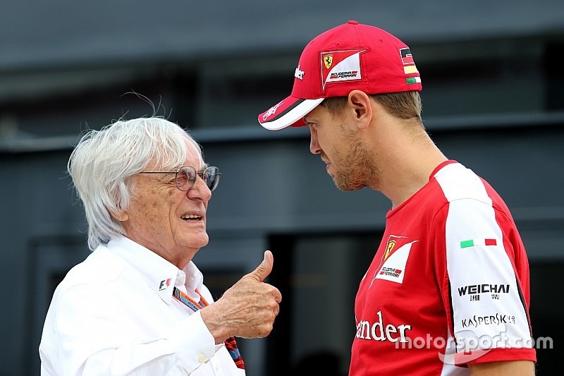 Bernie Ecclestone, and Sebastian Vettel, Scuderia Ferrari
