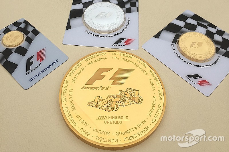 La F1 lanza monedas de oro con valor de 40 mil dólares