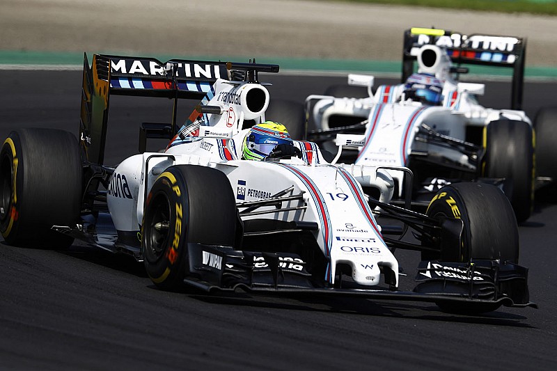 Felipe Massa, Williams FW38 and Valtteri Bottas, Williams FW38