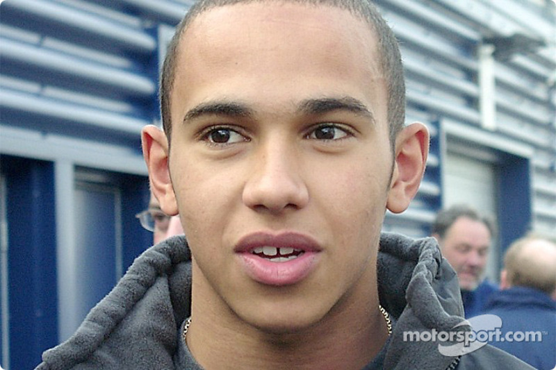 Lewis Hamilton em 2001, quando estava na Fórmula Renault britânica