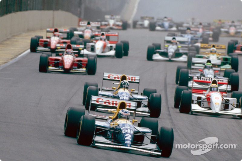 Départ : Alain Prost, Damon Hill et Ayrton Senna