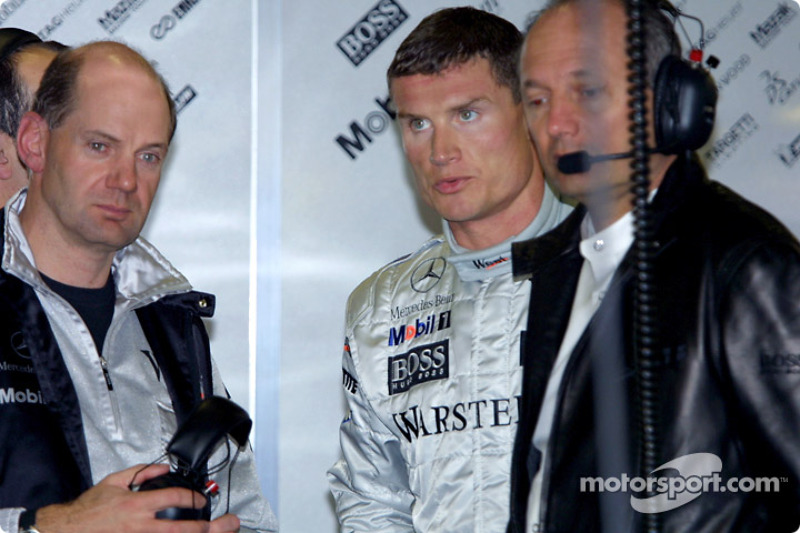 Adrian Newey, David Coulthard and Ron Dennis