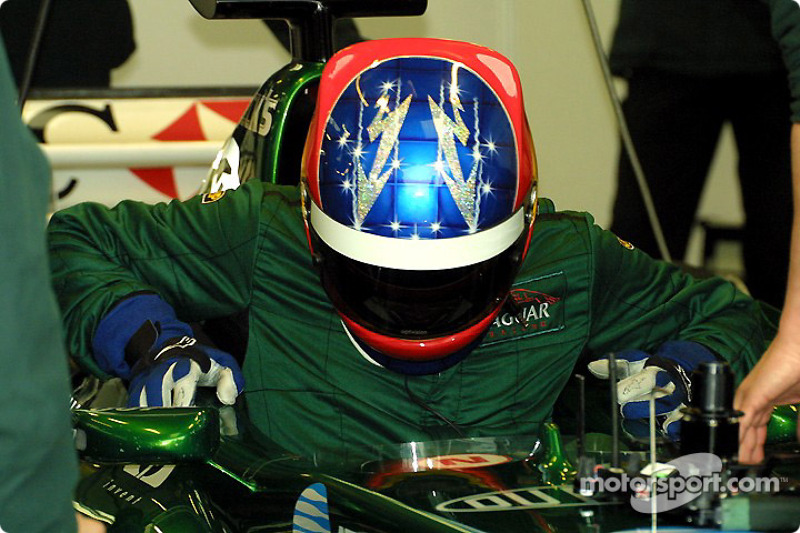 Casco de Fernando Alonso en 2002 (Test con Jaguar, Bieffe)