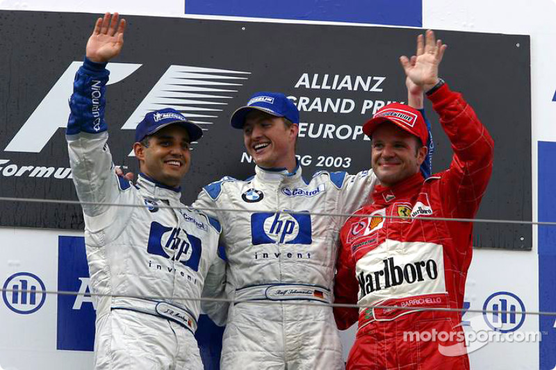 2003: 1. Ralf Schumacher, 2. Juan Pablo Montoya, 3. Rubens Barrichello