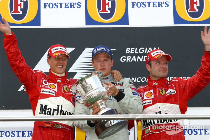 2004: 1. Kimi Räikkönen, 2. Michael Schumacher, 3. Rubens Barrichello