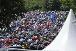 Parking full of bikes at Assen