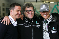 Ralf Schumacher, Norbert Haug ve Michael Schumacher, Mercedes GP