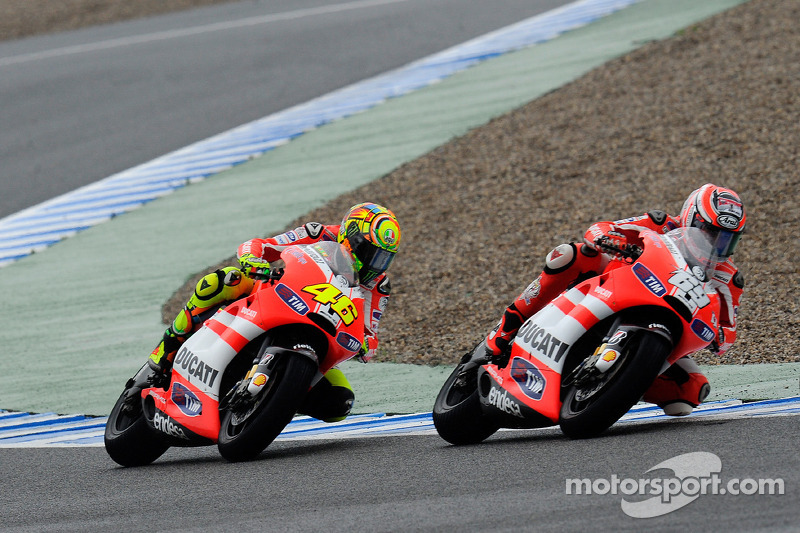 Jerez 2011: Derde plaats na crash Rossi en Stoner